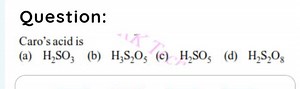 Multiple Choice Question on Caro's Acid Caro's acid is: (a) H... | Filo