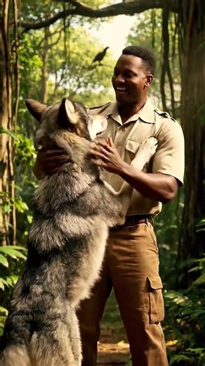 Wolf Hugs His Caretaker – Rare Human & Wild Bond 🐺