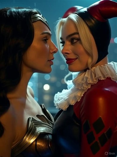 Wonder Woman y Harley Quinn se besan