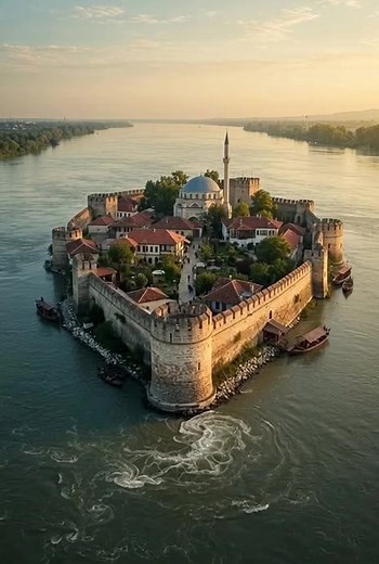 🏰 Ada Kaleh – insula-cetate dispărută sub apele Dunării 📍 Unde se afla Ada Kaleh era o insulă naturală fortificată situată pe fluviul Dunărea, între localitățile Turnu Severin și Orșova, în apropierea fostei granițe româno-iugoslave. Poziția sa strategică făcea parte din sistemul de apărare al Defileului Dunării, una dintre cele mai importante trecători dintre Balcani și Europa Centrală. --- 🏗️ O fortăreață cu o istorie de secole Insula a fost menționată încă din secolul al XV-lea, iar în sec