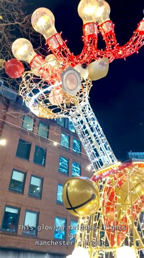 This Glowing Reindeer Lights Up Manchester’s Night 🎄✨ | Christmas Magic