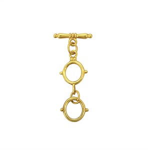 Gold Plated 925 Sterling Silver Extender Toggle Clasp, Approx 17x34mm, 1pc