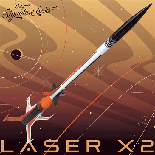 The Laser X2 is more than a rocket—it’s how Lee Piester would design the legendary Centuri Laser X today. With updated lines, bold details, and his unmistakable designer’s touch, this rocket stands as both a tribute and a re-imagination of an icon. Powered by 18mm engines, the Laser X2 can soar up to 450 feet before returning safely on its 15" parachute. A tribute to the past, built to fly today. Put history in your hands while you still can. https://estesrockets.com/products/laser-x2 You can re