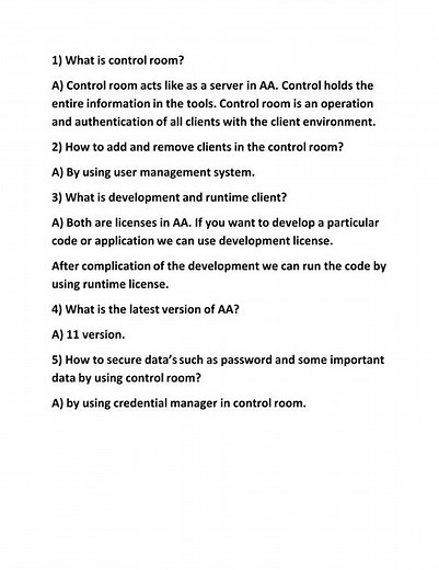 RPA AUTOMATION ANYWHERE INTERVIW QUECTIONS