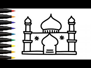 Mosque Drawing | Easy Step by Step for Kids & Beginners | Islamic Art Tutorial