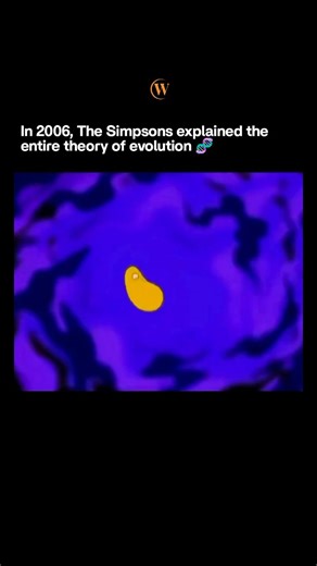 Why How Daily on Instagram: "Follow @whyandhowdaily for more facts 🌟 In one of its cleverest and most iconic moments, *The Simpsons* takes viewers on a rapid-fire tour of life on Earth. The sequence begins with a tiny single-celled organism drifting through primordial soup and races through key evolutionary milestones: fish crawling onto land, dinosaurs dominating, mammals emerging, apes evolving—culminating perfectly with Homer Simpson himself."