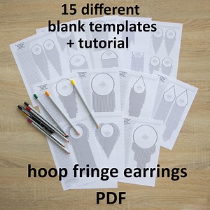 Bead Template, Hoop Fringe Beading Graph, Blank Templates Paper Graph Pattern, Design Hoop Fringe Earrings Pattern PDF Instant Download SET1 - Etsy