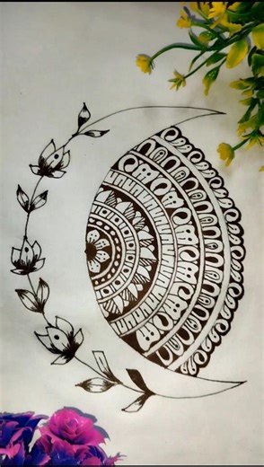 Easy Semi-Circle Mandala Art for Beginners ✍️✨#art #mandalaartdrawing #drawing #painting #artist
