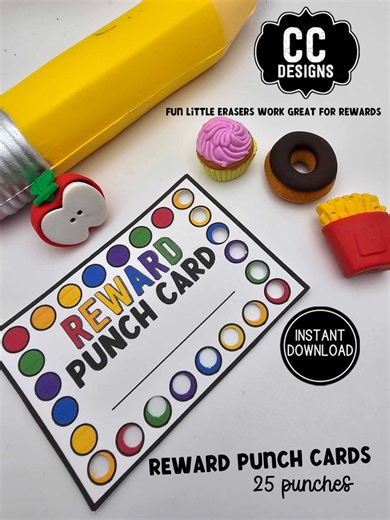 Printable Reward Punch Card Pack: Fun Behavior Cards (PDF) - Etsy