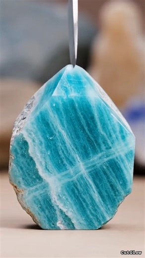 Cutting Amazonite Crystal in Half! 🔪💎✨ #shorts