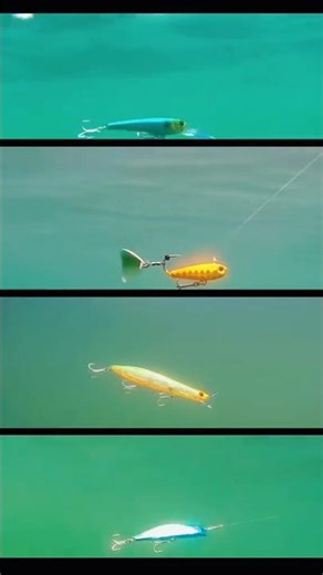 Different artificial lures & their real action underwater#fishing #fishinglures #lure #angling