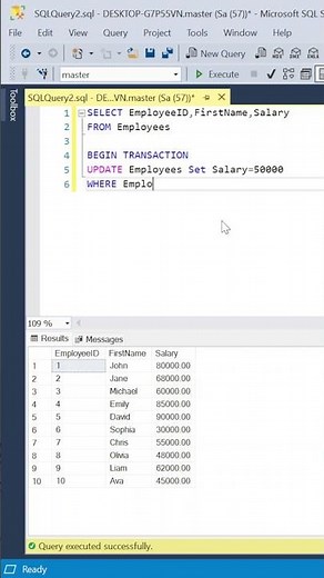 SQL TRANSACTIONS WITH ROLLBACK | SQL server #coding #database #databaseconcepts