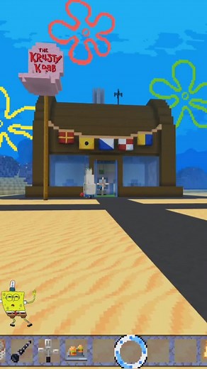 Eating a Krabby Patty in Bikini Bottom #minecraft #spongebob #spongebobsquarepants #krabbypatty #krustykrab