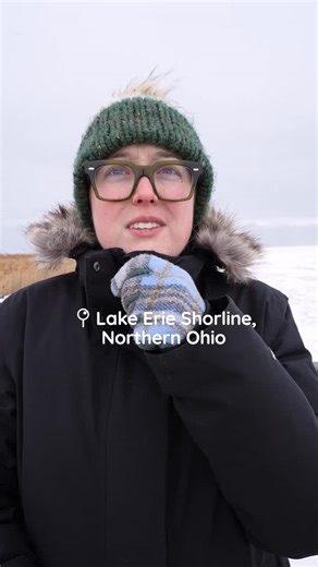 WeatherBug on Instagram: "We made our way to the Lake Erie shoreline to see shelf ice for ourselves, and it is even more intense up close. Shelf ice forms as waves freeze along the shore, creating unstable layers that can break away without warning. It is one of the most dangerous kinds of ice on the Great Lakes. And yes, it was freezing."