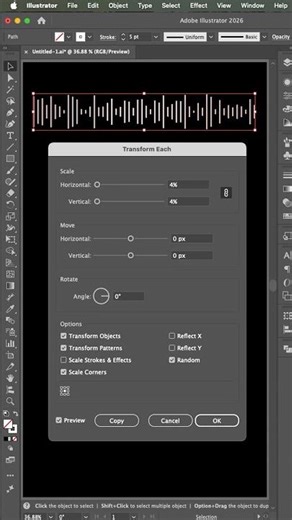 Sound Wave Effect in Illustrator! 🎶 #shorts