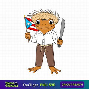 Puerto Rico Coqui Frog SVG: Jibaro Clipart, Boricua Cut File (digital Download) - Etsy