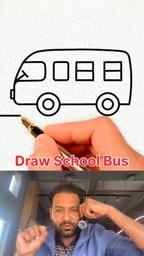 How to draw school bus or van in easy steps ,innovative video | Travel with Bonnie