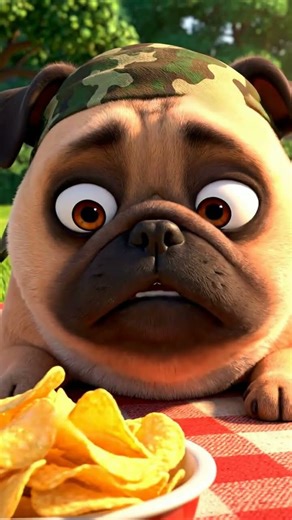 Sneaking a Chip! 🤫 The Pug's Secret Picnic Mission | Funny Animated Dog Steals Food