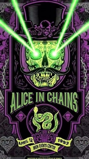 Alice in Chains concert poster from April 12, 1993, at the Bren Events Center. #music #rock #grunge