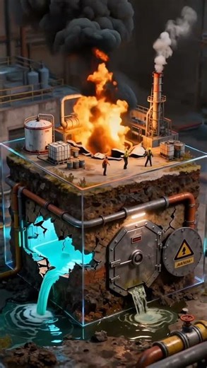 Industrial Factory Explosion Mini Diorama #youtubeshorts #shorts #factoryexplosion