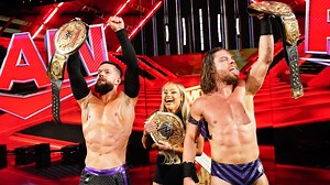 Finn Bálor and JD McDonagh win the World Tag Team Championship from Awesome Truth thanks in part to Women’s World Champion Liv Morgan. | WWE