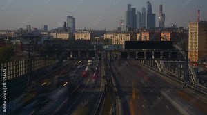 Urban road traffic long exposure time lapse Stock Video