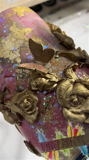 Vanessa Davis • Vmd Designs on Instagram: "Christmas break followed by another week and a half of the flu and I am back in my craft room! It felt so good to create again, and this tumbler truly had me thinking outside of the box! Nothing says Valentine’s Day like the Baroque Period which featured Cupid and inspired this design. I love it so much! Full tutorial will be posted this Friday in my Mentorship Group! Gorgeous shine is courtesy of Counter Culture DIY’s Medium Viscosity Artist Resin! The