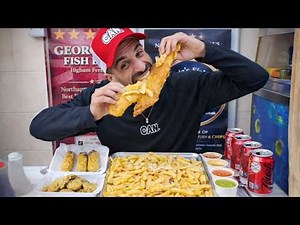 UK CHIPPY FEAST CHALLENGE 🇬🇧🐟🍟 // AWARD-WINNING FISH & CHIPS DESTROYED