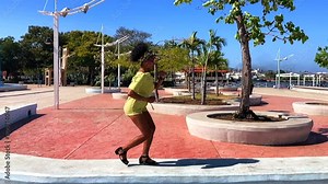 Slow motion shot of beautiful cuban woman dancing