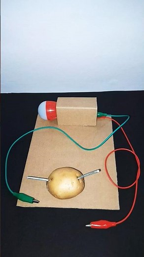 Potato as Switch with hidden Battery Powers LED Bulb | Zinc Copper Electrodes Generate Electricity