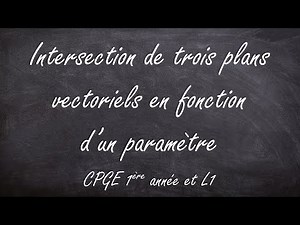 Intersection de trois plans vectoriels en fonction d'un paramètre