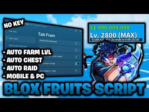 Blox Fruits Script *NO KEY* 🔑 - Auto Farm, Auto Raid, & More! (Mobile & PC) 🌀