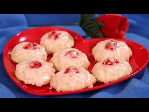 Cherry Glazed Valentine Cookies