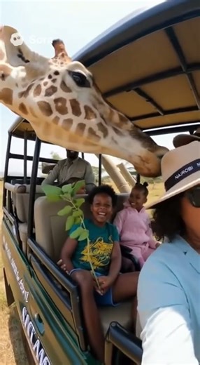 Giraffe STEALS Tourist's Hat With Tongue! 🦒😂 Then Licks Camera Hilarious Safari