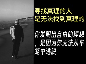 『KA1-1.4-6』克氏语录：寻找真理的人是无法找到真理的。因为你无法从牢笼中逃脱，所以你发明出「自由」的理想。- 克里希那穆提