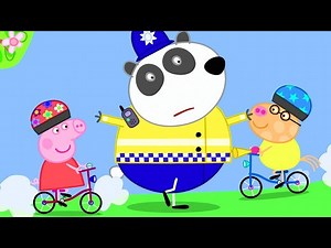 Peppa Pig Official Channel | Peppa Pig Learns How to Ride Bicycles Safely from Police Officer Panda - Videos For Kids