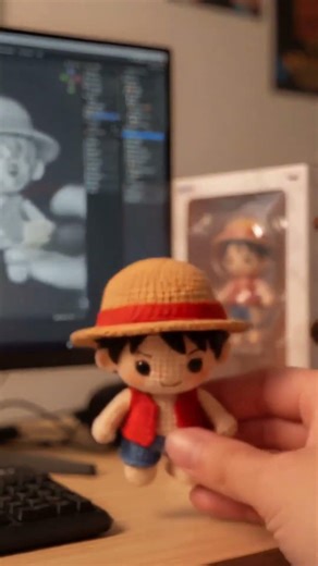 From Blender to Reality: Crocheting Luffy! 🧶🏴‍☠️ | 3D Modeling to DIY Amigurumi