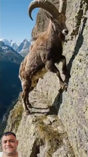 This Alpine Goat's Balance is Out of Control #wildlife #mountain #insane