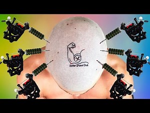 Tattoo Needle VS My Bald Head *EXTREME PAIN* | Bodybuilder VS World's Most Painful Tattoo