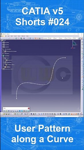 Catia v5 Shorts #024 - User Pattern along a Curve / Path