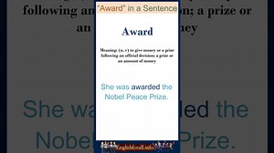 Award meaning Award in a Sentence Most common words in English shorts
