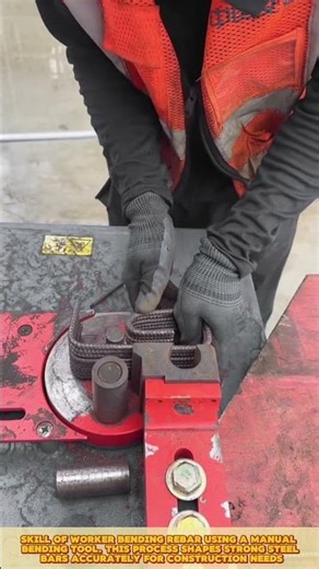 Rebar Bending Skill Fast Technique for Construction Worker Precise Steel Bending #workprocess #skill