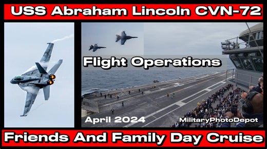 2.7K views · 33 reactions | PACIFIC OCEAN (April 2024) Sailors, friends and family members observe flight operations on the flight deck of the Nimitz-class aircraft carrier USS Abraham Lincoln CVN-72 during the friends and family day cruise.#usnavy #military | MilitaryPhotoDepot | Facebook