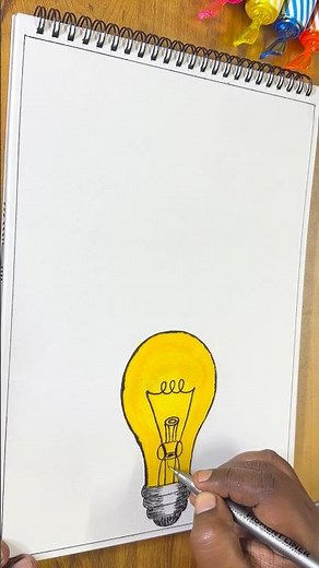 How to Draw a Light Bulb with Pattern Rays | Step by Step #lightbulb #lightstudy #bulb #zentangle