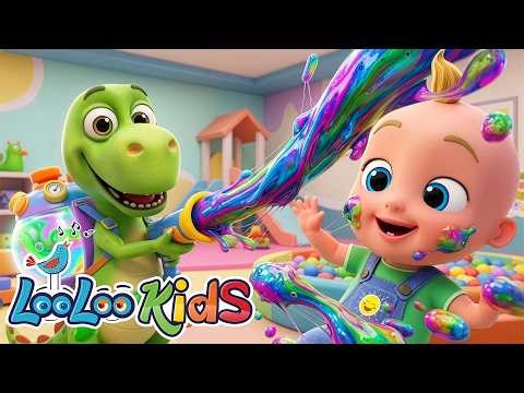 Rain Rain Go Away + Johny Johny Yes Papa - Learn Colors with SLIME MONSTER and DINO - Kids Song