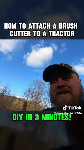 Attaching a brush cutter to your tractor - how to install a field mower/bush hog - diy in 3 minutes!!#BushHog #FlailMower #Tractor #PowerRaking #LawnAeration #LawnCare #GardeningTips #fyp #viral