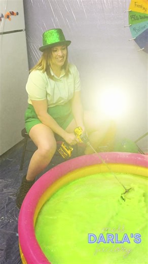 Anyone interested in this kiddie pool full of fluorescent green gunge? We had an epic Saint Patrick’s Day messy celebration last week at The Mess Factory ☘️✨💚💦 #wetandmessy #wam #splosh #sploshing #sploshinglover #mess #messytok #messy #stpaddysday #darlingdarla #messtressdarla #phenomenalphoenix #themessfactory #gunge #greengunge #gungepool #babypool #kiddiepool #slime #greenslime