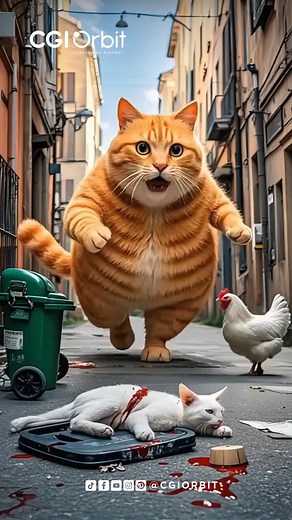 CGI Orbit™ | Chubby Coco Cat’s Heroic Rescue: Saves Injured Baby Cat and Cares for It! | CGI Orbit Watch this heartwarming and emotional moment as... | Instagram