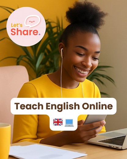 ✨ Join Let's Share as an Online English Tutor! ✨ Are you enthused by the idea of teaching? Do you have strong English language skills? This is the ideal part-time job for you! Well paid and you can choose your own schedule! HOW TO APPLY? ✅ Step 1: Record a 1 to 3 minutes video answering these next questions: 1 - 👋 Introduce yourself (Name, Location, Background, etc.) 2 - 🤔 Why do you want to be an Online Tutor with Let’s Share? 3 - 💡 How would you handle beginner and advanced online classes? 