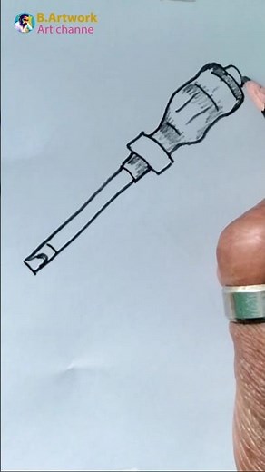 Screwdriver Drawing 🪛 | Easy Tool Sketch #drawing #B.artwork